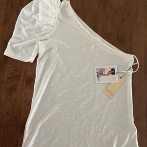 Nation One Shoulder Top Size Small Cream
